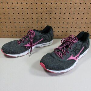 Mizuno womens dark gray hotpink Hitogami 2 running shoes 9.5 M